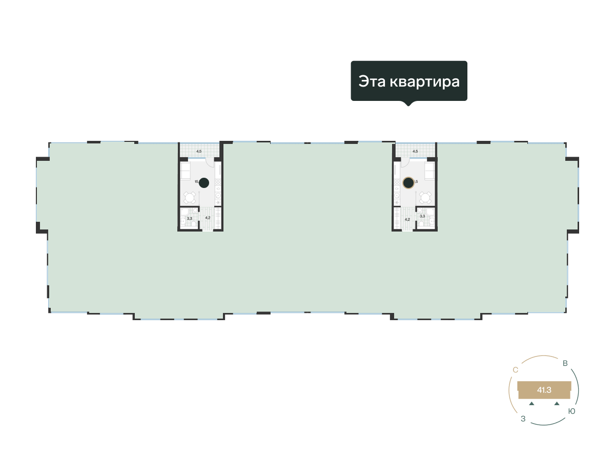 Планировка 1-комн. 3